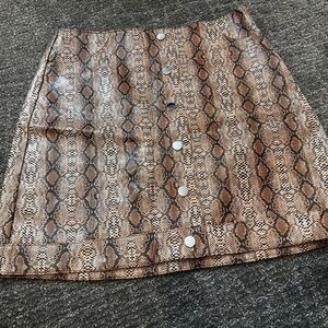 TopShop Brown Snake Print Skirt